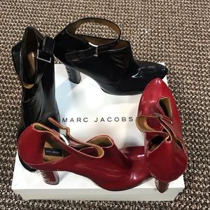 Marc Jacobs Black & Red Leather Booties (2 pairs)